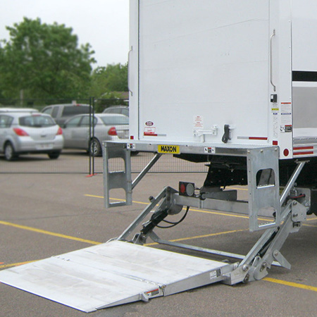 Maxon Tuk-A-Way liftgate on back of commercial truck