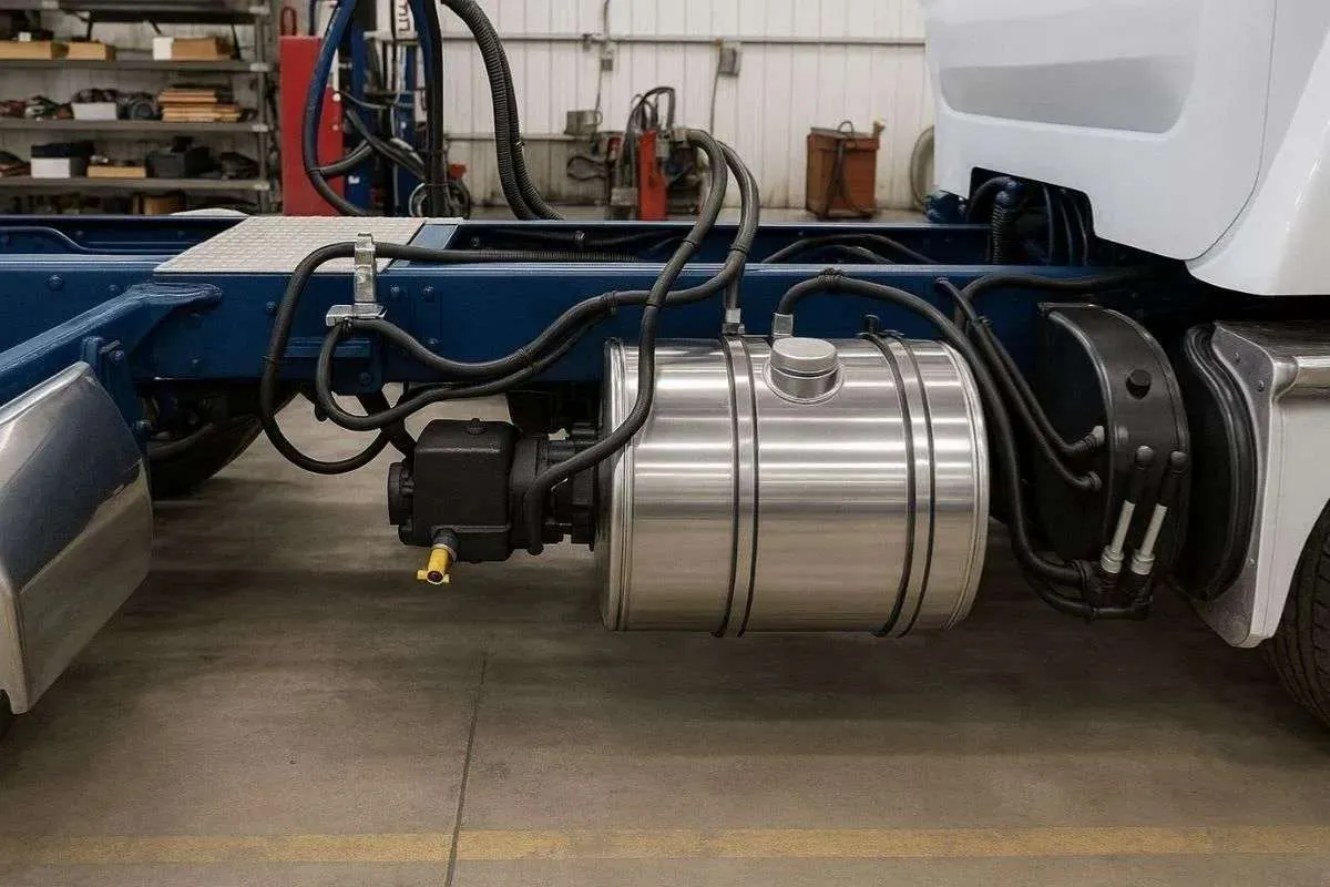 Hydraulic wet kit installed on a semi truck